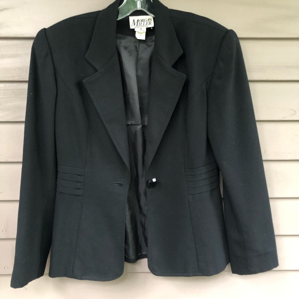 Vintage Morgan Miller black blazer w/jewel buttons